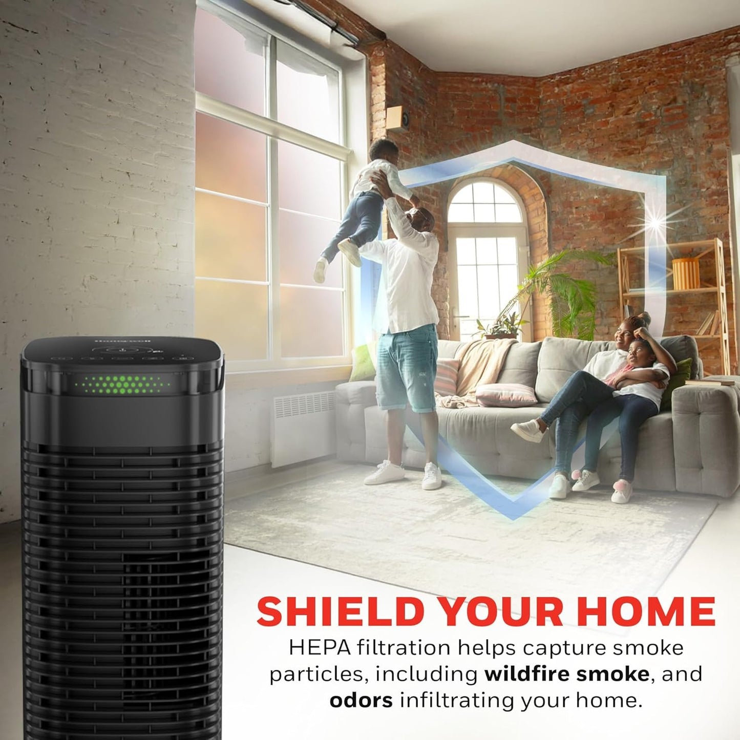 Honeywell HEPA Air Purifier for Home, Auto Mode, Air Quality Indicator, Reduces Dust, Pollen, Pet Dander