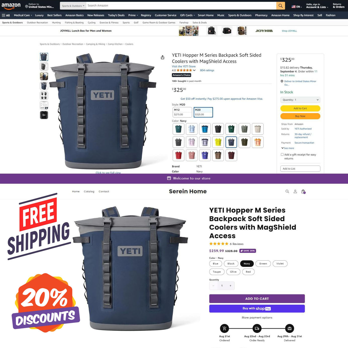 YETI Hopper M Series Backpack Soft Sided Coolers with MagShield Access