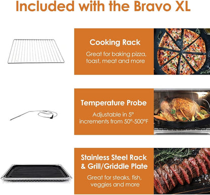 Nuwave Bravo XL Air Fryer Toaster Smart Oven, 12-in-1 Countertop Grill
